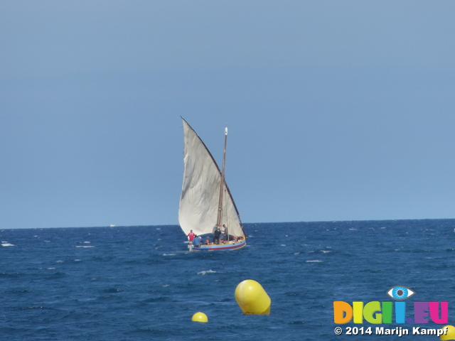 FZ007758 Traditional Catalan boat at sea